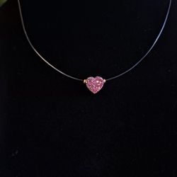Druzy Quartz  Heart Necklace