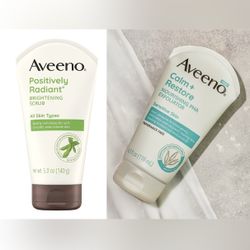 Aveeno Positively Radiant Brightening & Calm + Restore Nourishing PHA Facial Exfoliator
