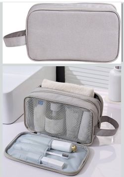 Travel Makeup Bag Double Layer Wet Dry Separation