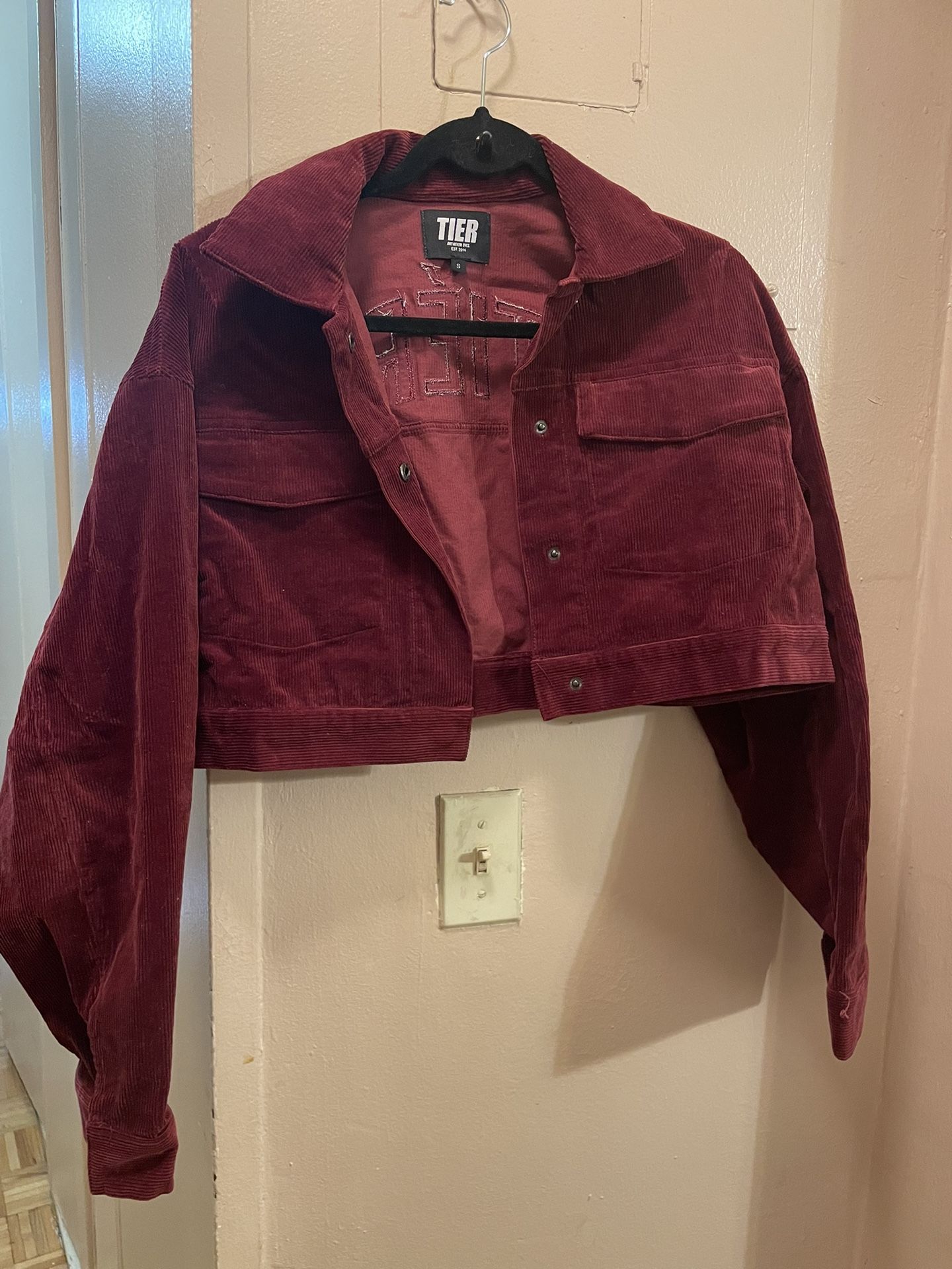 Corduroy Cropped Jacket. TIERNYC Brand, size small. Nice oversized fit