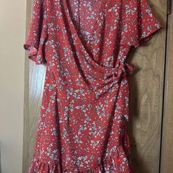 Women’s Summer Short Sleeve Print Wrap Dress