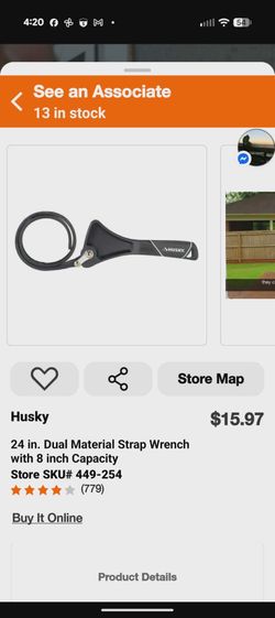 Husky 24 in. Dual Material Strap Wrench with 8 in. Capacity