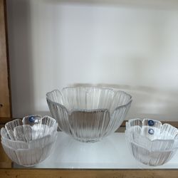 Crystal Bowl  Five Piece Set