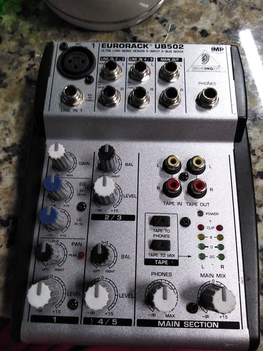 NEWER EURORACK #UB502, BEHRINGER ,IMP,  EQ, 5LINES ,Mic ,IMP, GREAT OLD SCHOOL MIXER
