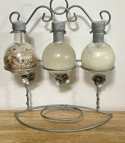 Vintage Shonfelds 3 Piece Bath Ensemble With Metal Display Rack