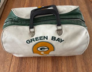 Vintage Green Bay Packers leather zipper duffle bag