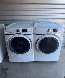 White GE Washer And Electric Dryer Matching Set
