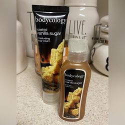 New Bodycology Toasted Vanilla Sugar Bath & Body Set | Bundle