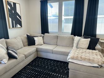 Living spaces beige sectional sofa