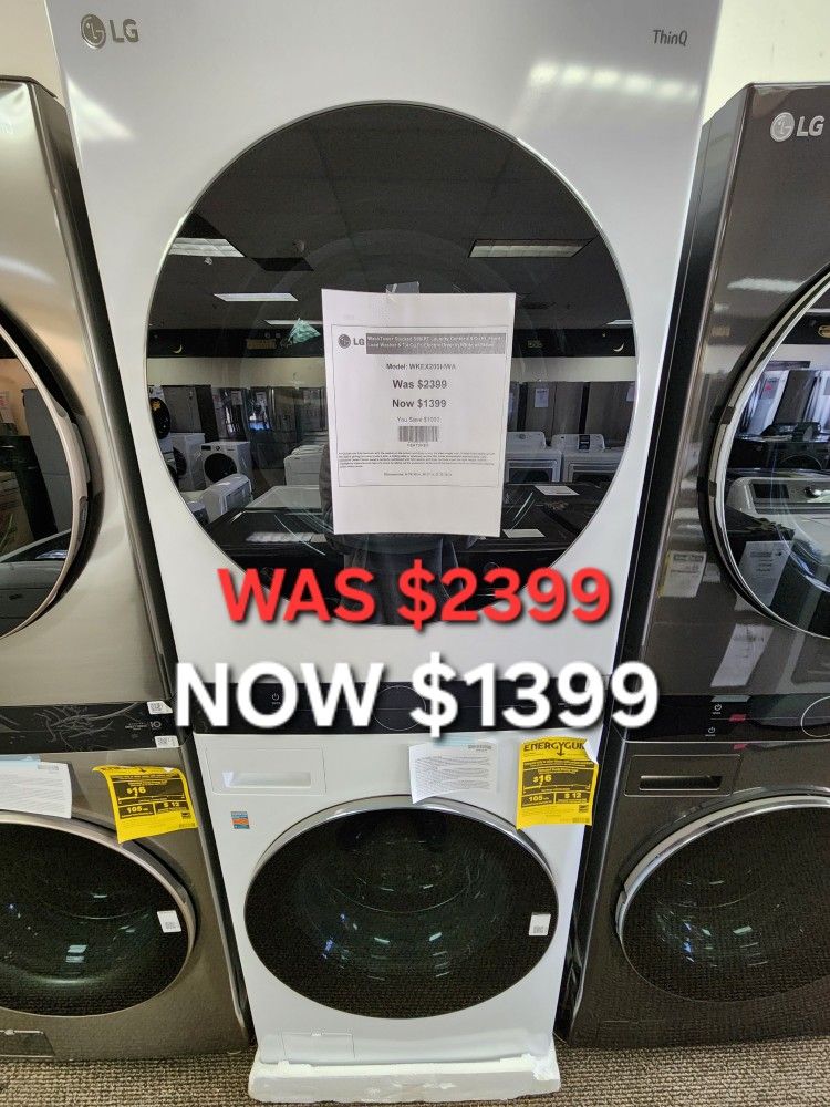 WashTower Stacked SMART Laundry Center 4,5 Cu.Ft.Front
Load Washer & 7,4 Cu.Ft. Electric Dryer in White, WI Steam