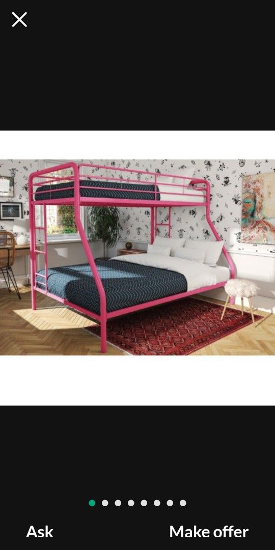 Almost NEW Pink Bunk Bed frame