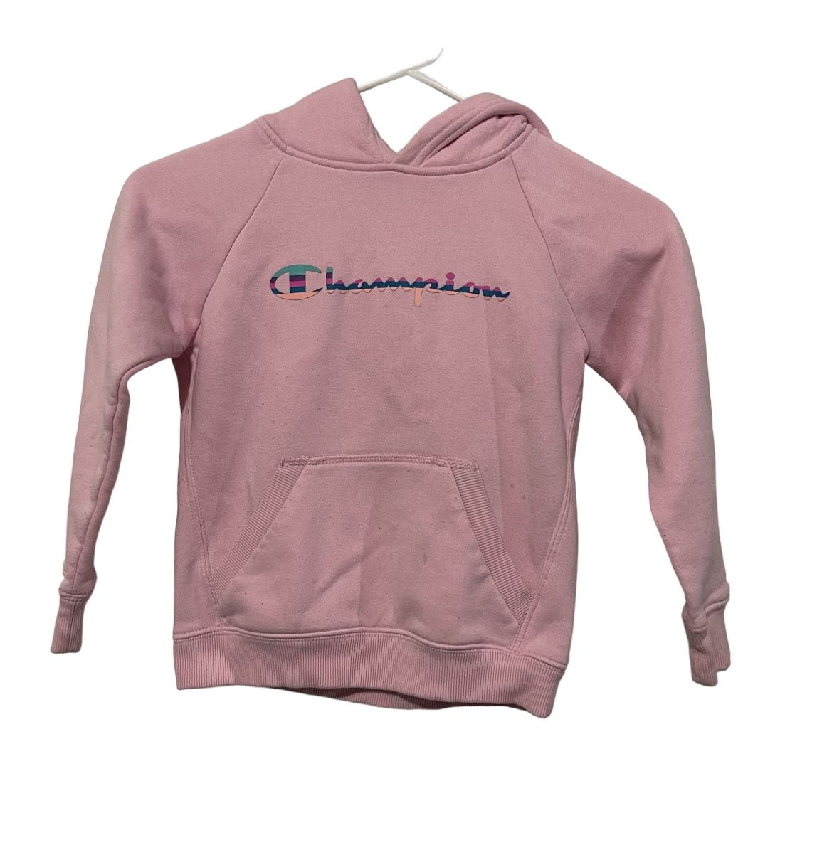 Champion Hoodie Girl’s Size 6 Pink Sweatshirt Youth Pullover Long Sleeve