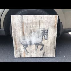 Horse On Board Painting