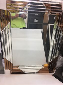 Copper and silver mirror 30 x38