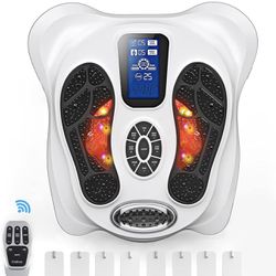 CRELIVER Foot Circulation Plus EMS & TENS Foot Nerve Muscle Massager, Electric Foot Stimulator Improves Circulation, Feet Legs Circulation Machine Rel