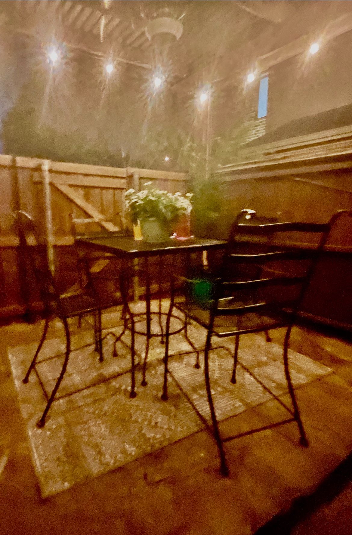 Outdoor Wrought Iron Table And Chais 