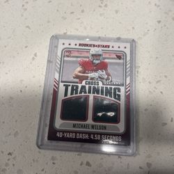 Michael Wilson, rookie card cross training jersey card 265 out of 399 in the world