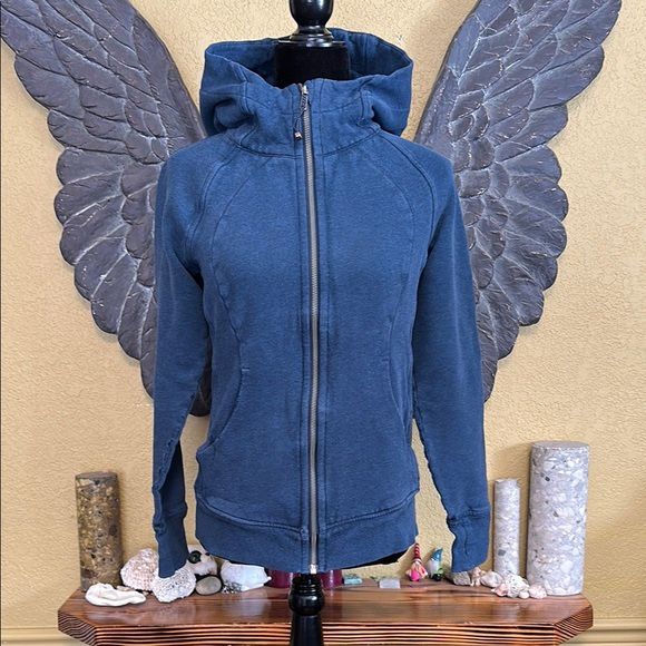 Lululemon Women's Blue Distressed Hoodie Jacket