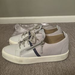 Giuseppe Zanotti Double Zip Sneakers Blue Stripe