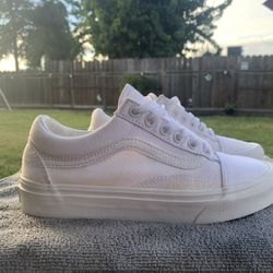 White Old Skool Canvas Vans