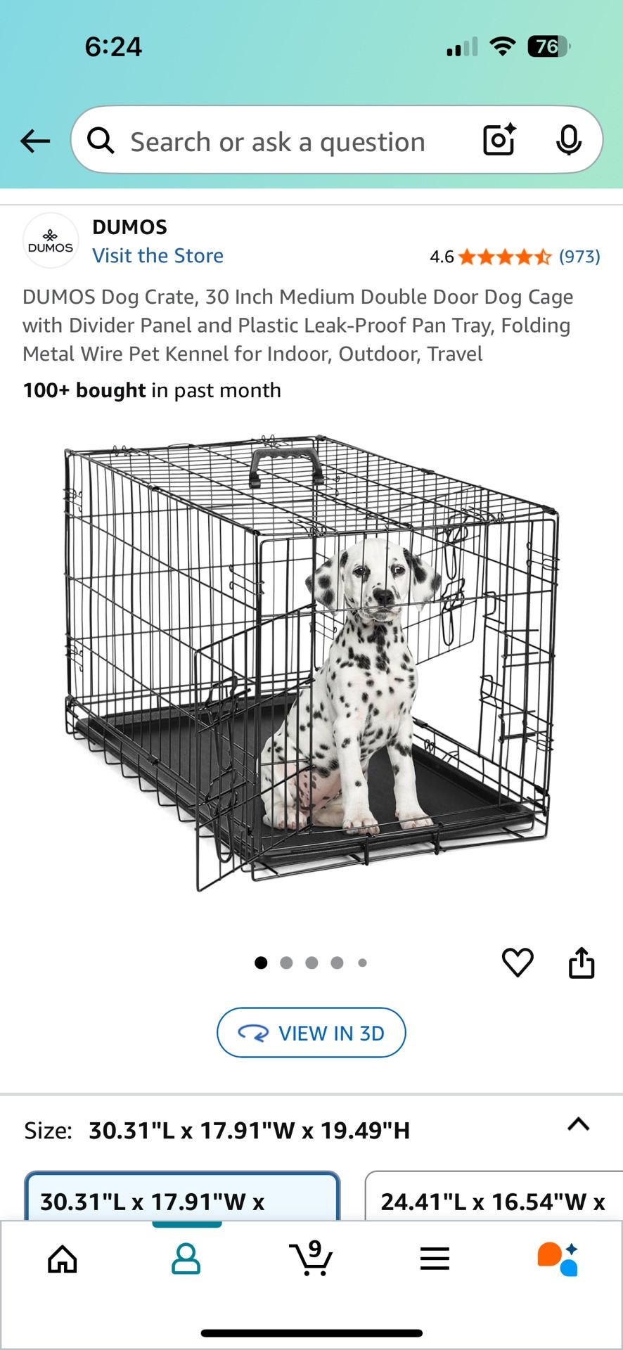 Medium Dog Crate- Like NEW