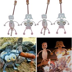 4PCS Women Men Shaped Funny Stainless Steel, S’mores Barbecue Stick, bbq fork (16” Long)
