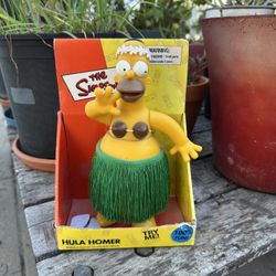 Vintage Simpsons Hula Homer Singing “Tiny Bubbles” Dancing Figure  New w/ Box