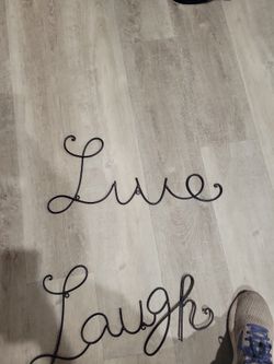 Black metal Wall decor - LIVE and LAUGH