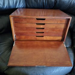 Vintage large jewelry Box 5 drawers