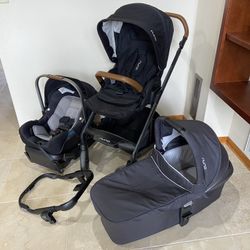 Nuna Mixx Stroller With Car Seat And Bassinet Black 