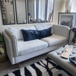 Mid century modern white couch