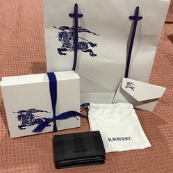 Men’s Burberry Folding Check Case Wallet