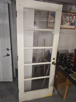 Wood door with glass 32x79