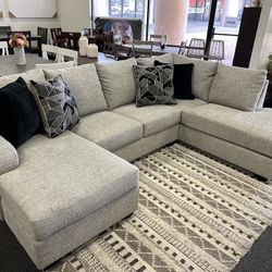 Grey Sectional Sofa With Double Chaise Lounge
