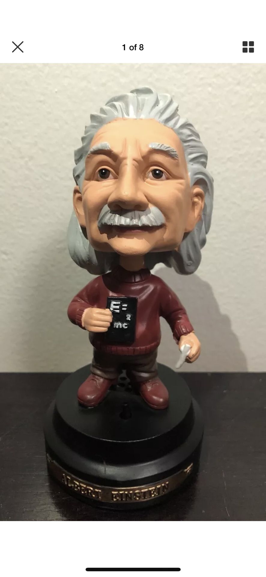 Albert Einstein Talking Bobble Head Doll 7" Smithsonian Institution Rare