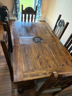 Solid wood dining table