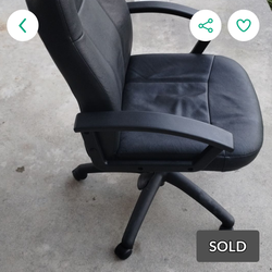 Office Chair - Black Faux Leather Ergonomic Swivel Desk Chair