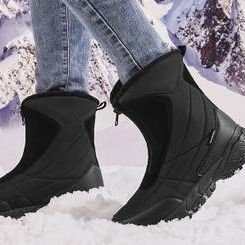 NEW SZ 9 Women Insulated Winter Snow Boots Waterproof Warm Fur Lined Non-slip Zipper Mid-Calf Boots