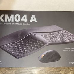 ProtoArc EKM04 A Ergonomic Wireless Keyboard and Mouse Combo Black New Open Box