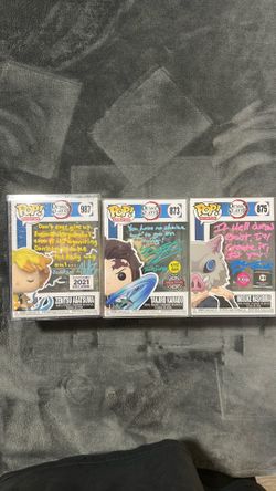 Signed Demon Slayer Funko Pop Bundle (JSA Authenticated) – Tanjiro, Inosuke & Zenitsu