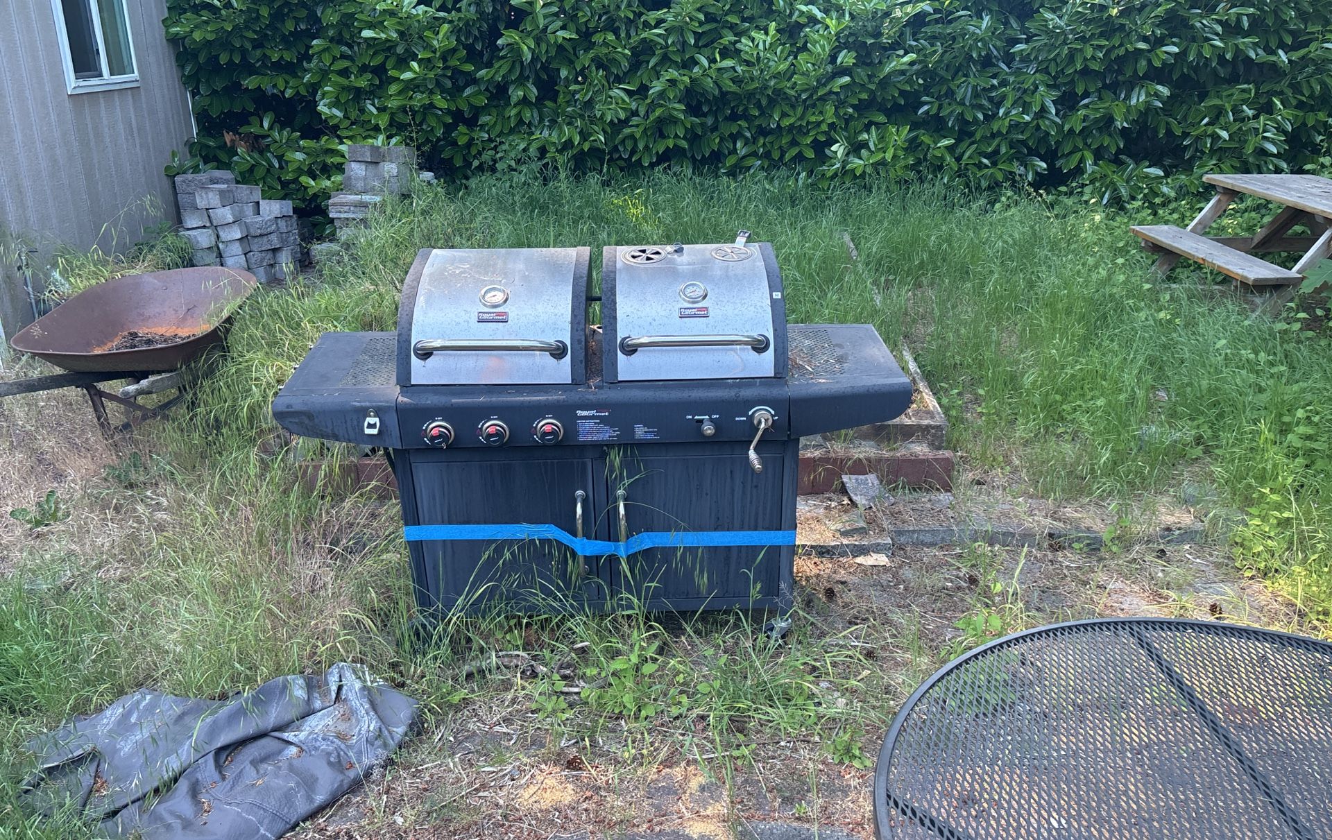 Dual Propane And Charcoal Grill