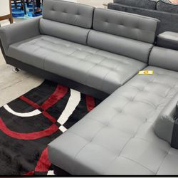 Grey Sectional (Black Color Available),Only $49 Down Payment 💥 Fast Delivery 