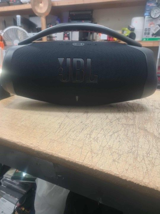 JBL Boombox 3 Black Portable Bluetooth Speaker with Massive Sound, Deepest Bass, IPX7 Waterproof.
