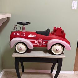 Vintage Radio Flyer Fire Truck Ride-On