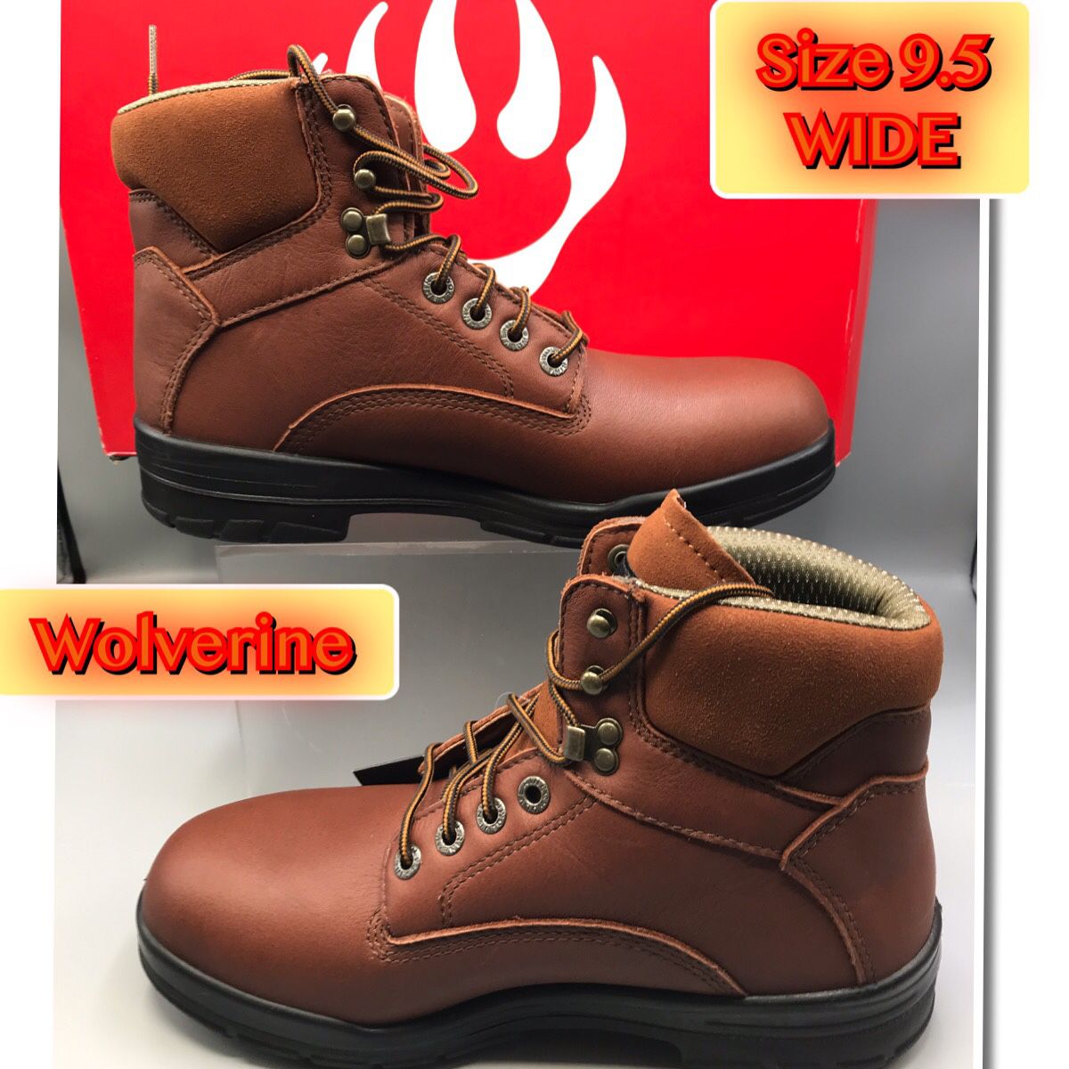Wolverine Men’s Work Boots W10104 Size 9.5Wide