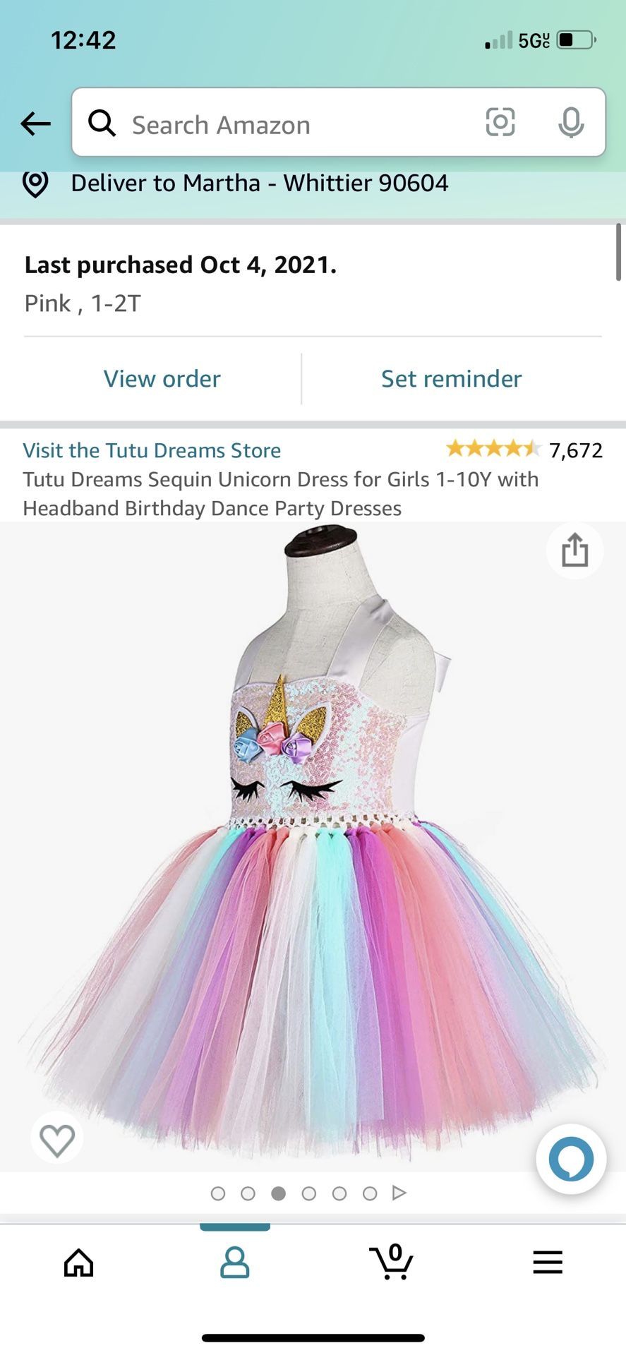 Unicorn Dress for 1st bday 