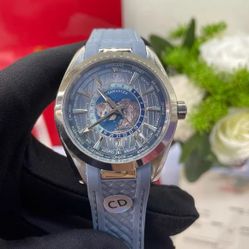 Automatic mechanical watch, ice blue, brand new with box