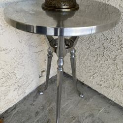 Silver Pedestal Table 