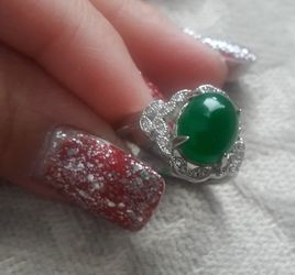 925SS Jade ring size 7.5
