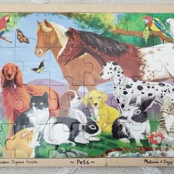 Melissa &Doug Wooden Jigsaw Puzzle Pets Theme